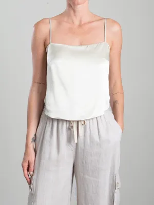 Georgia Top in Vintage Satin - Oyster