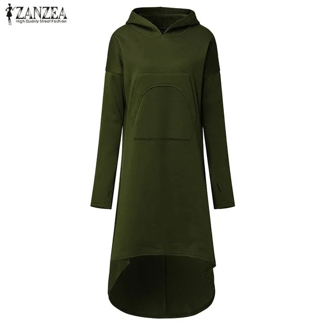 Irregular Oversized Long Sleeve Fleece Hoodie
