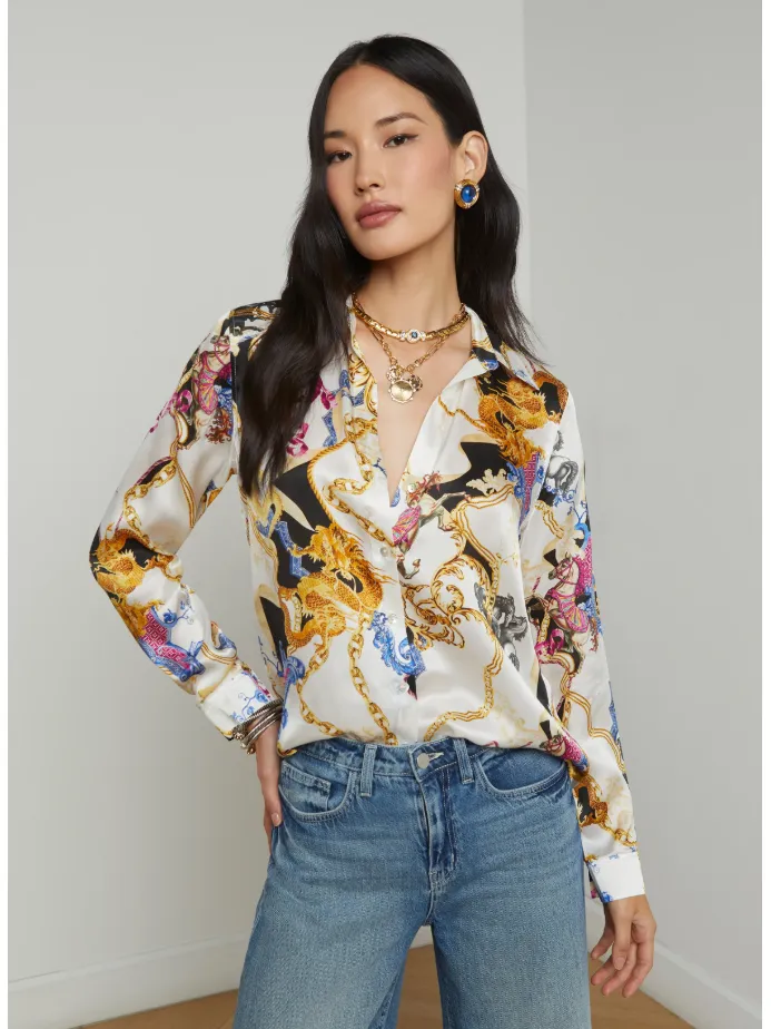 L'Agence Tyler Silk Blouse in Renaissance
