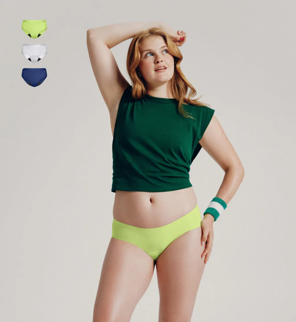 Leakproof UltraThin No-Show Underwear Bikini 3-Pack