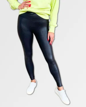 PETITE Faux Leather Legging, Black