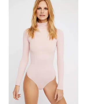 Seamless Turtleneck Bodysuit Blush