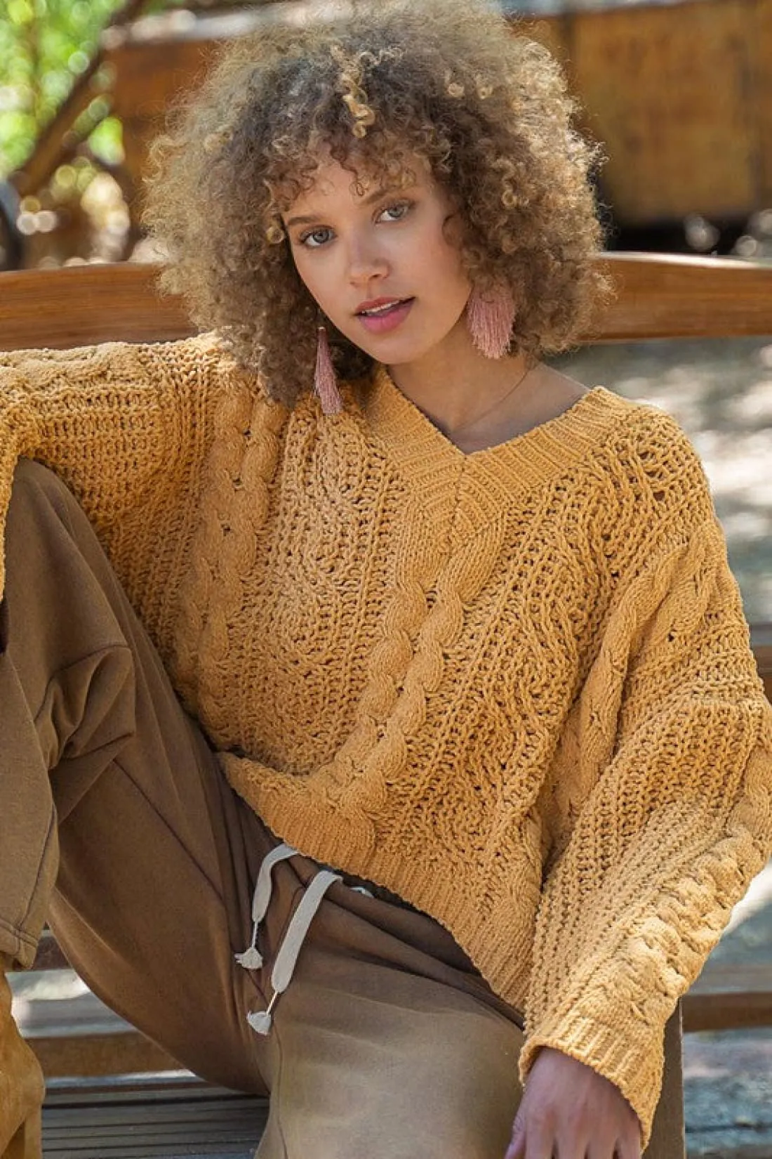 Slouchy Cableknit Sweater