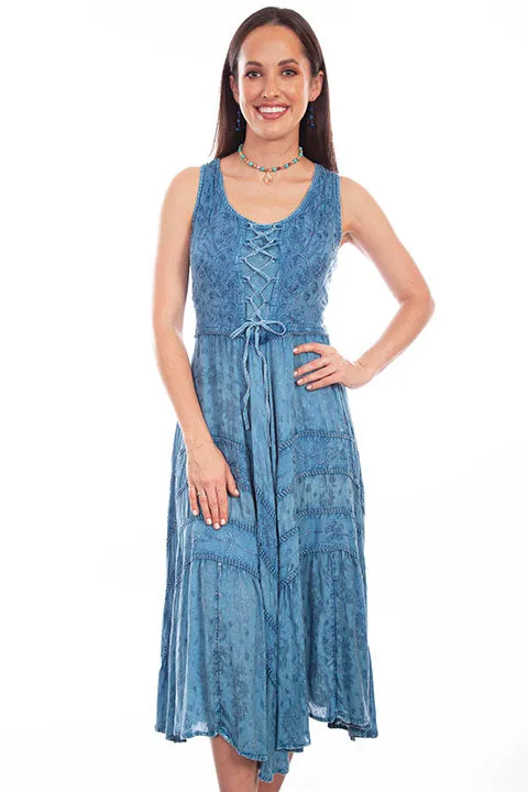 Women's Honey Creek Collection Dress: Sleeveless Lace-Up, Tier Panels with Scrolling